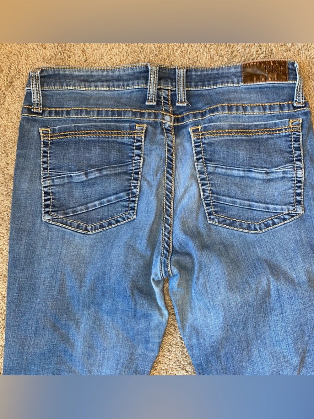 BKE Payton Jeans Women 34 Blue Bootcut Mid Rise Buckle Medium Wash Stretch - Picture 9 of 11
